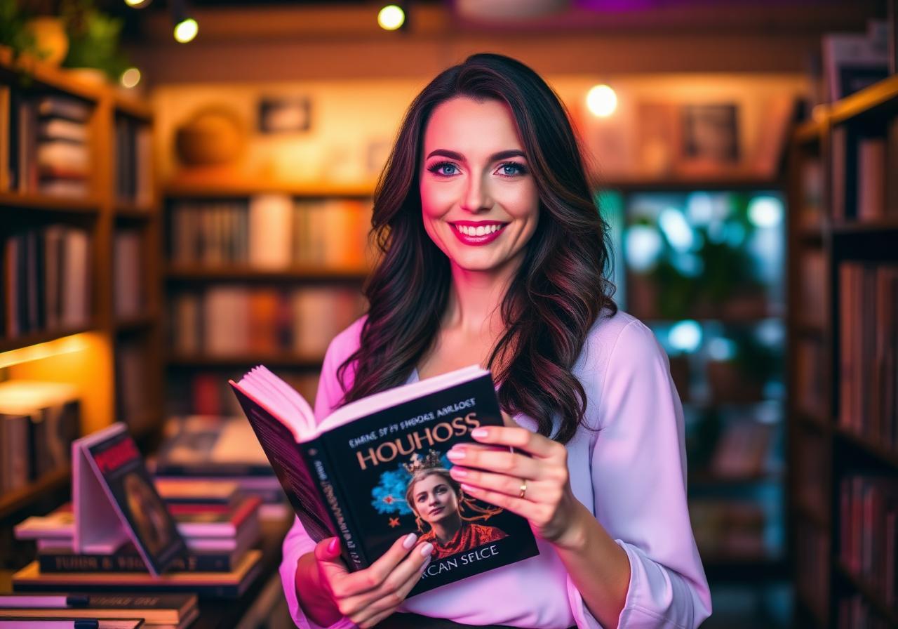 Author with her published book